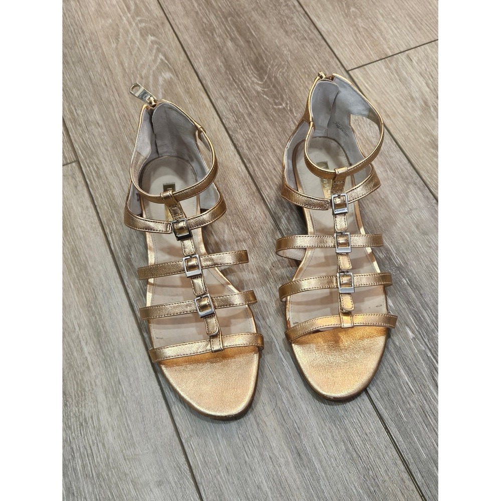 Louise Et Cie Lo Arely Gladiator Sandals Women's Sz 8 Metallic Rose Gold Strappy